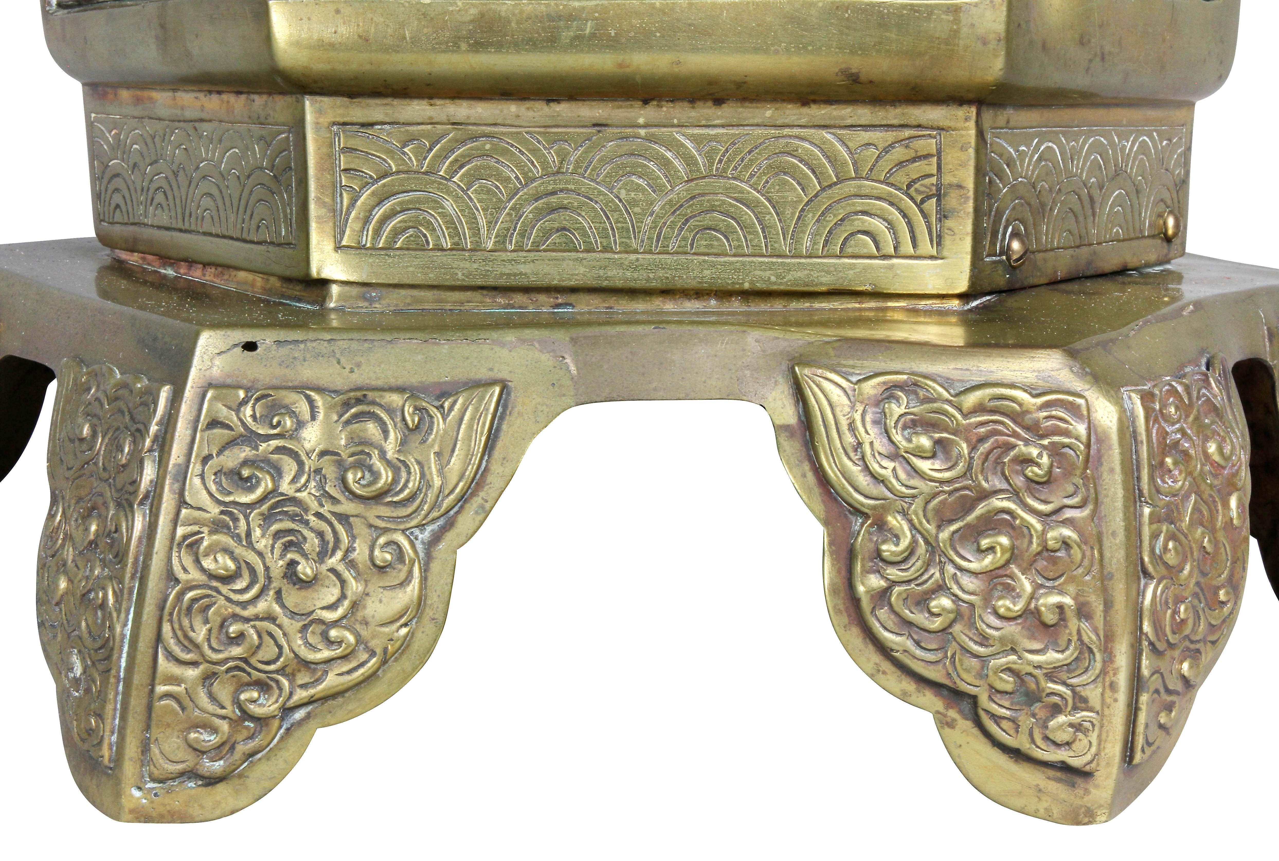 Japanese Brass Hanging Lantern 3