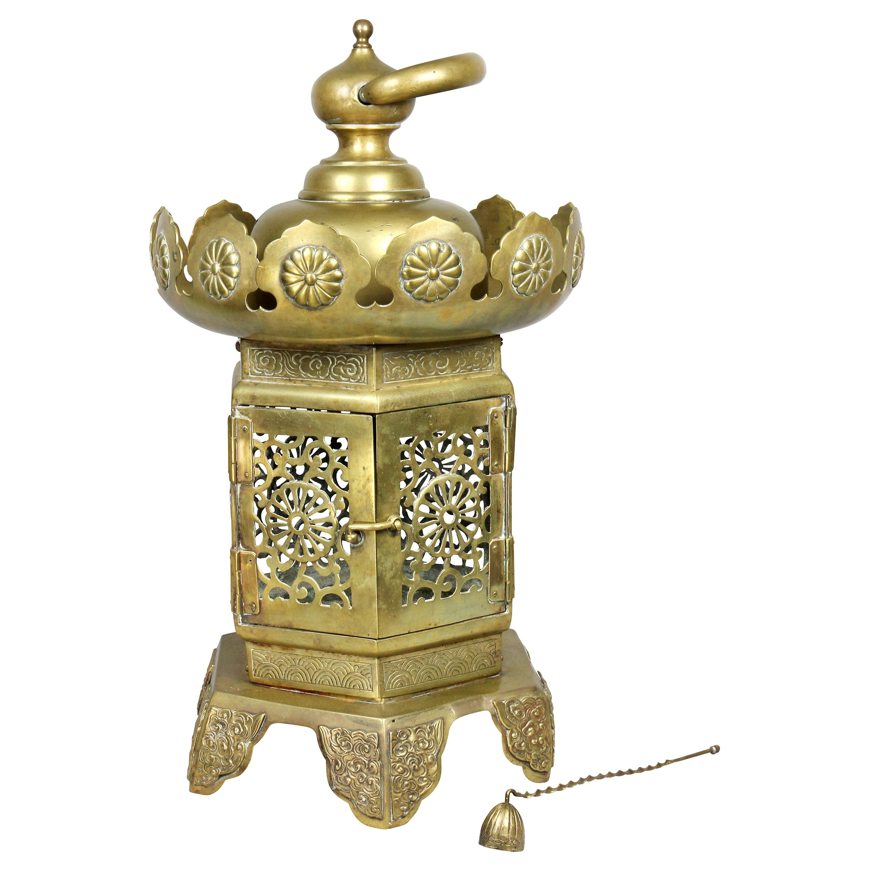 Japanese Brass Hanging Lantern