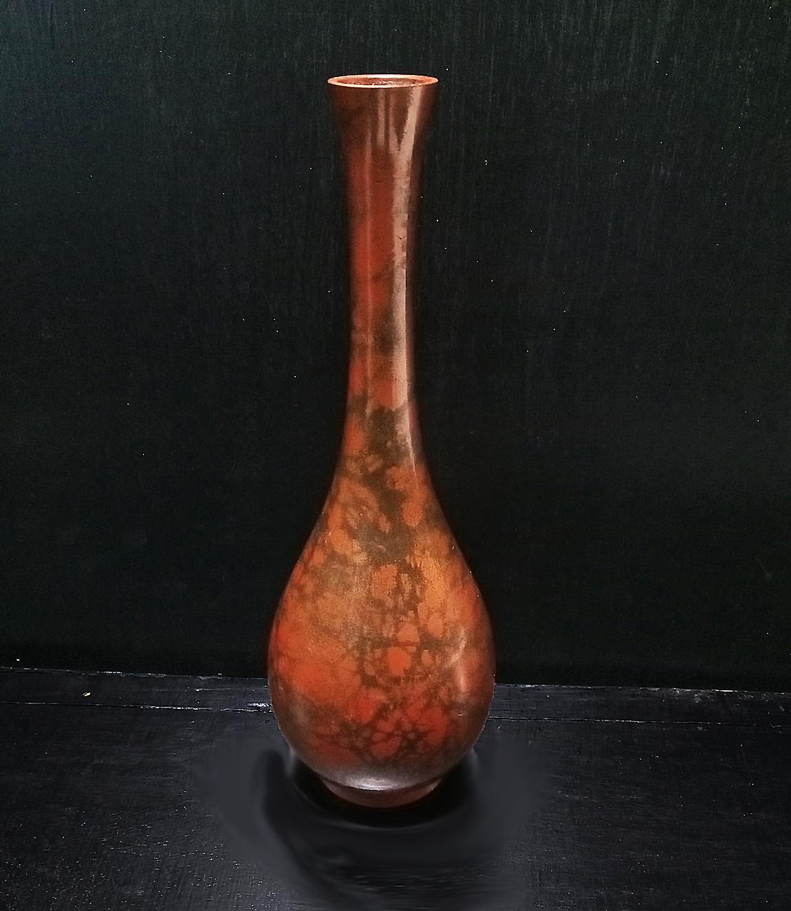 Japanese Brass Ikebana Vase, Early 20th Century For Sale 5