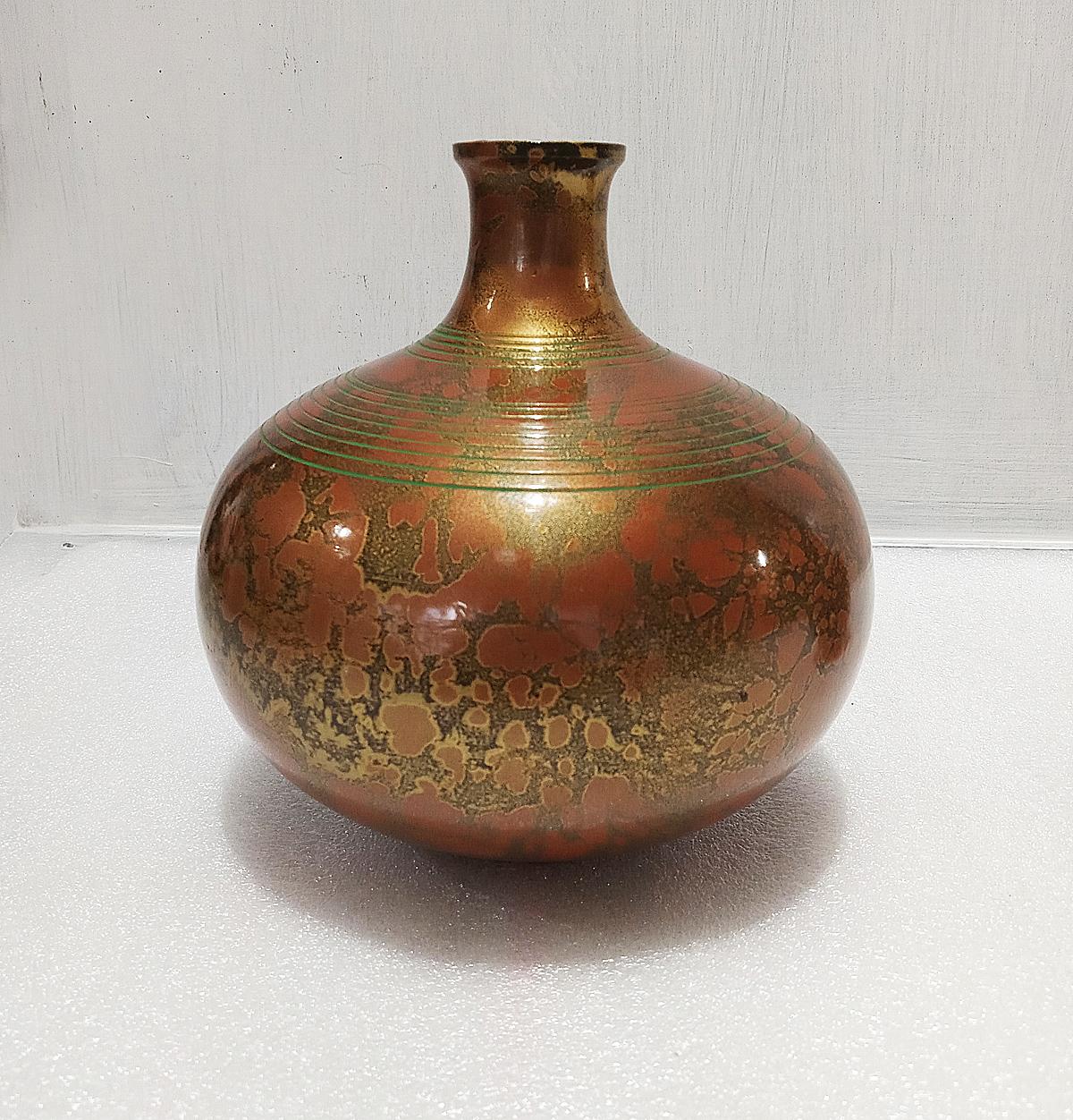 Japanese Brass Ikebana Vase, Early 20th Century 6
