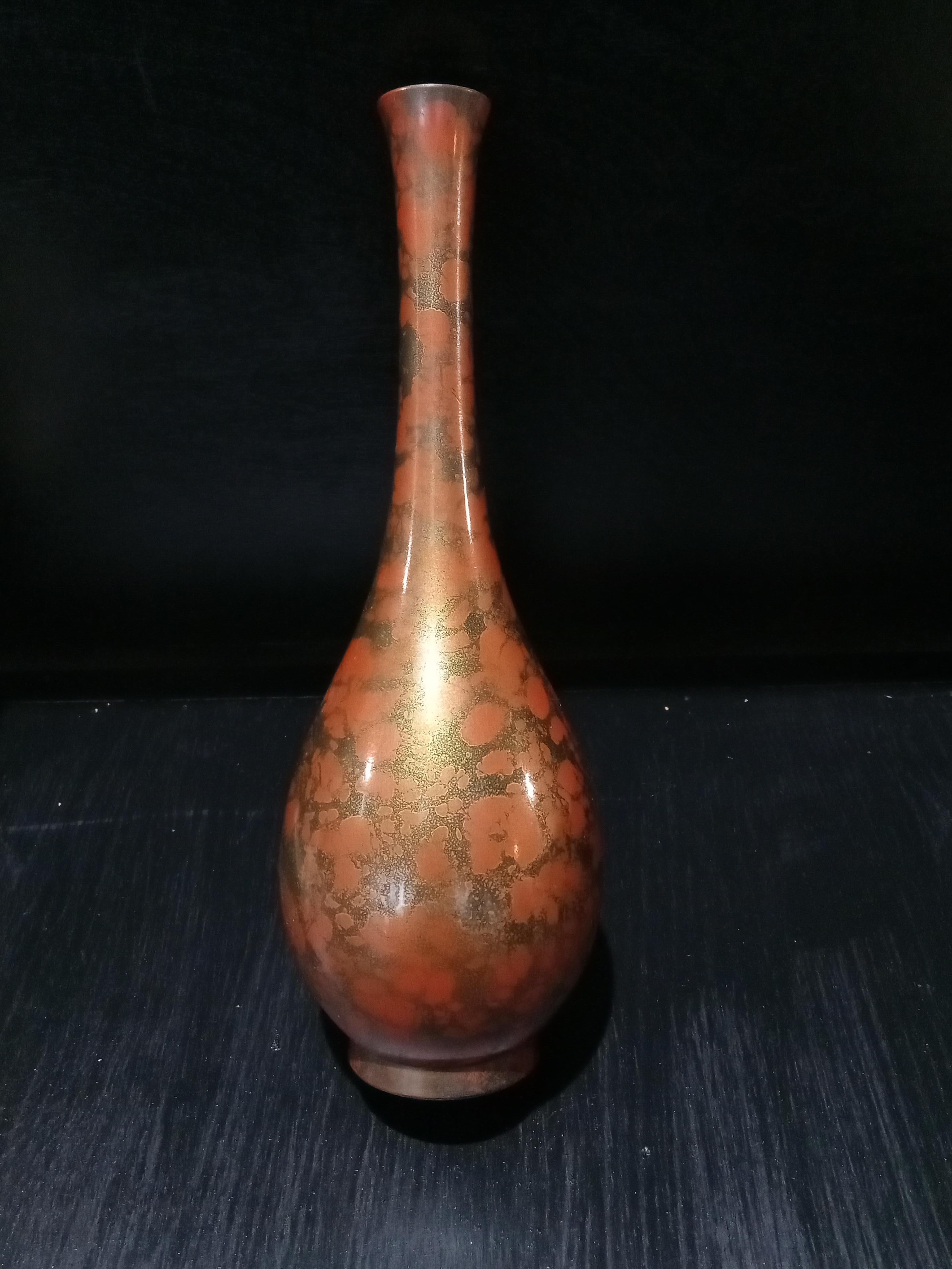 Japanese Brass Ikebana Vase, Early 20th Century For Sale 6