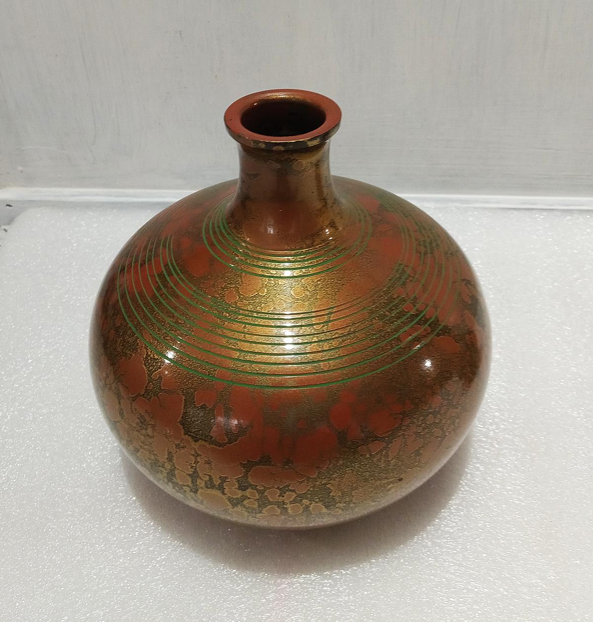 Japanese Brass Ikebana Vase, Early 20th Century 7
