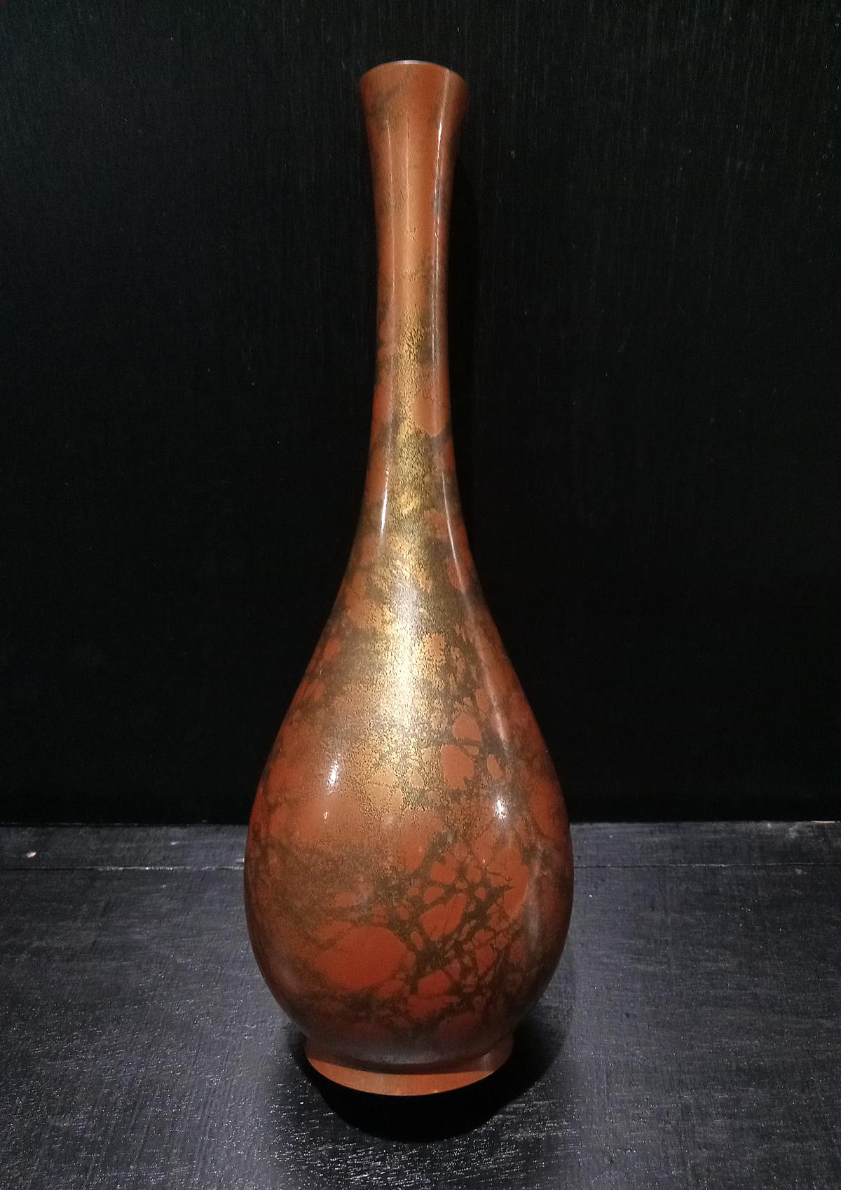 Japanese Brass Ikebana Vase, Early 20th Century For Sale 7