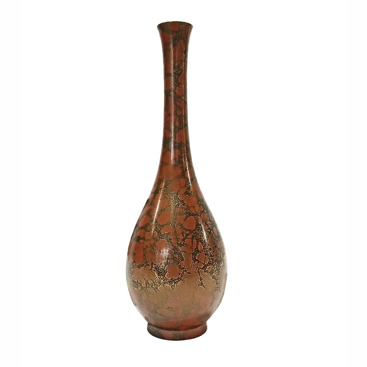 Japanese Brass Ikebana Vase, Early 20th Century For Sale 8