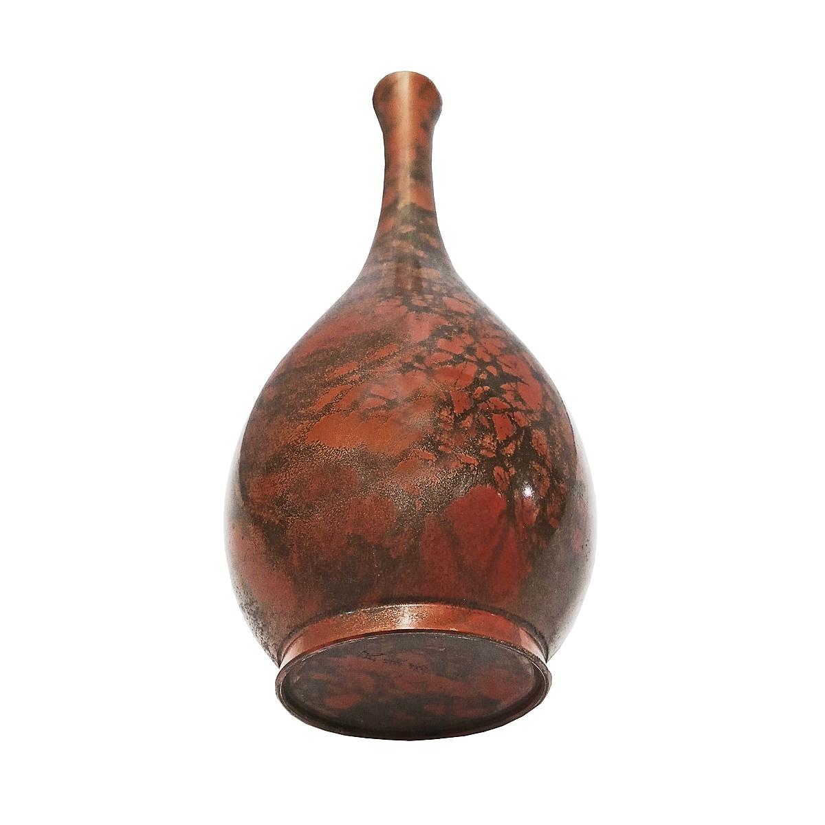Showa Japanese Brass Ikebana Vase, Early 20th Century For Sale