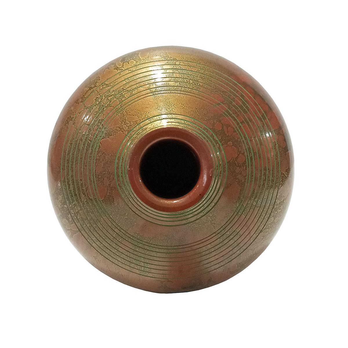 Hand-Crafted Japanese Brass Ikebana Vase, Early 20th Century