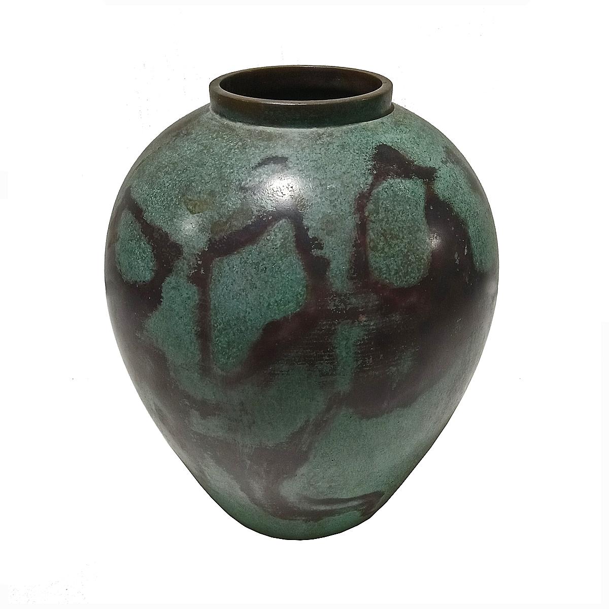 Japanische Ikebana-Vase aus Messing, frühes 20. Jahrhundert im Zustand „Gut“ in New York, NY