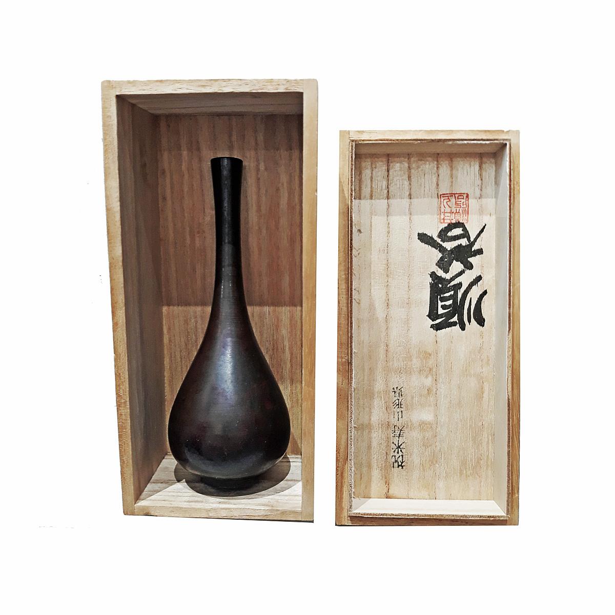 Japanese Brass Ikebana Vase, Early 20th Century For Sale 1