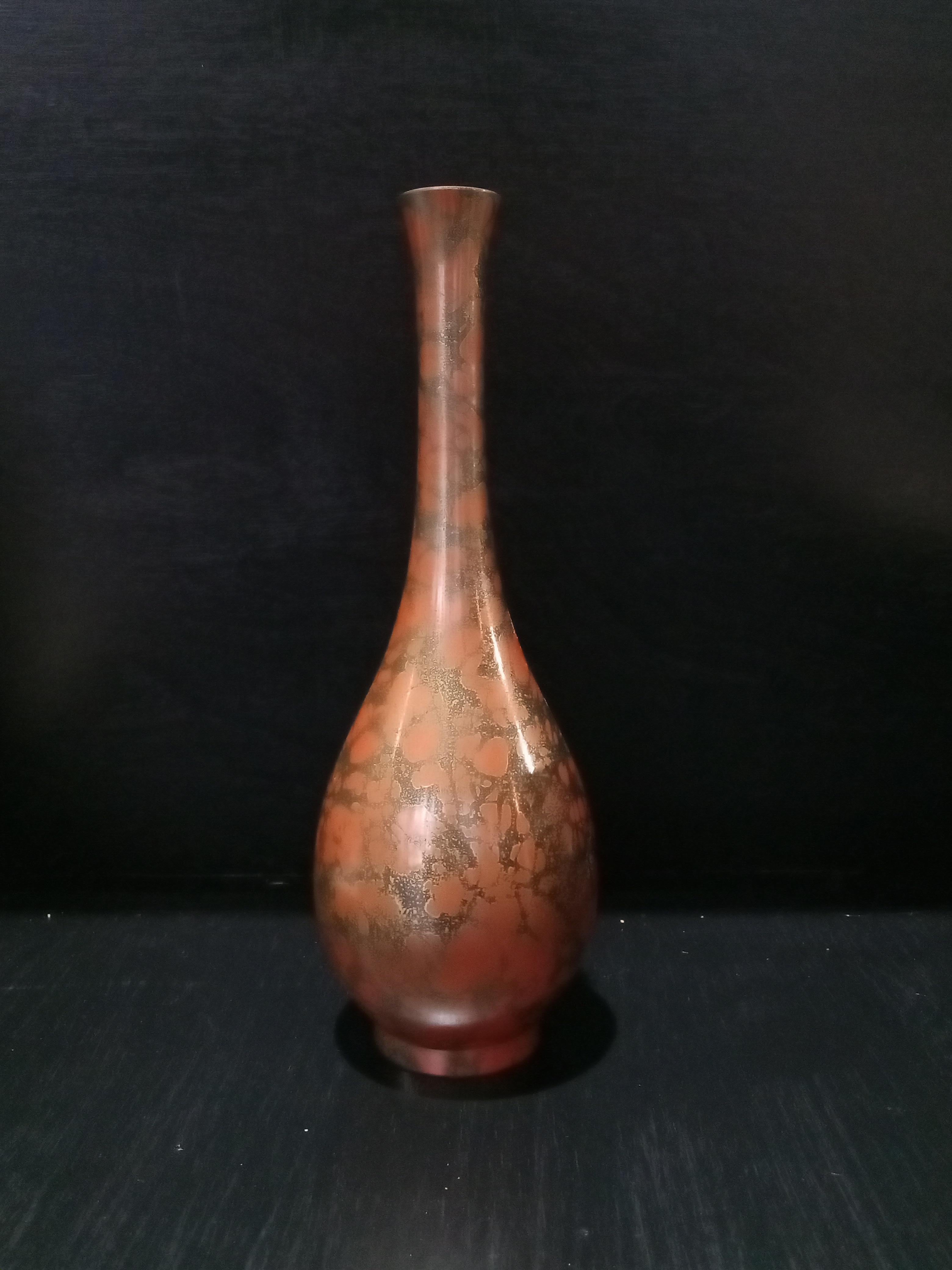 Japanese Brass Ikebana Vase, Early 20th Century For Sale 4