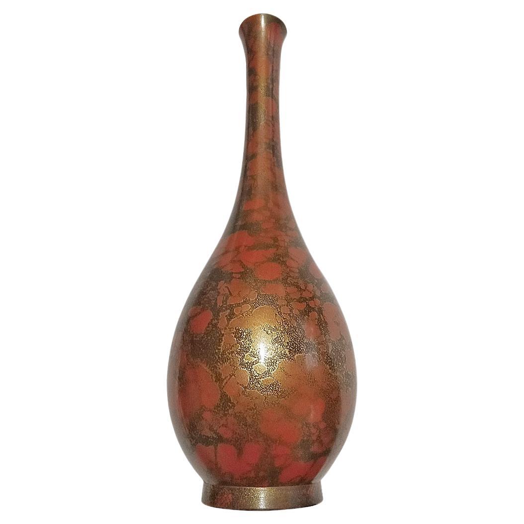 Japanese Brass Ikebana Vase, Early 20th Century For Sale