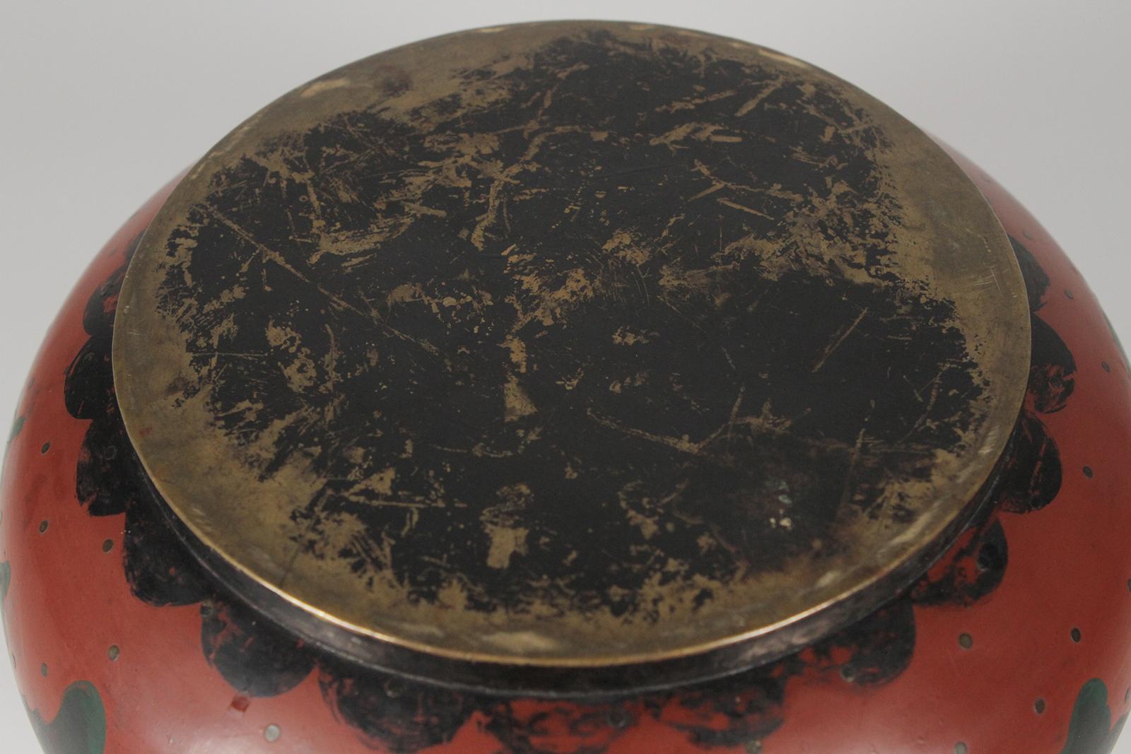 Japanese Brass Inlaid Meiji Period Bowl Depicting Samurai Warriors 4