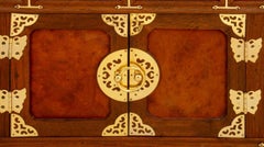 Japanese Brass-Mounted Yew Wood Cabinets, 2