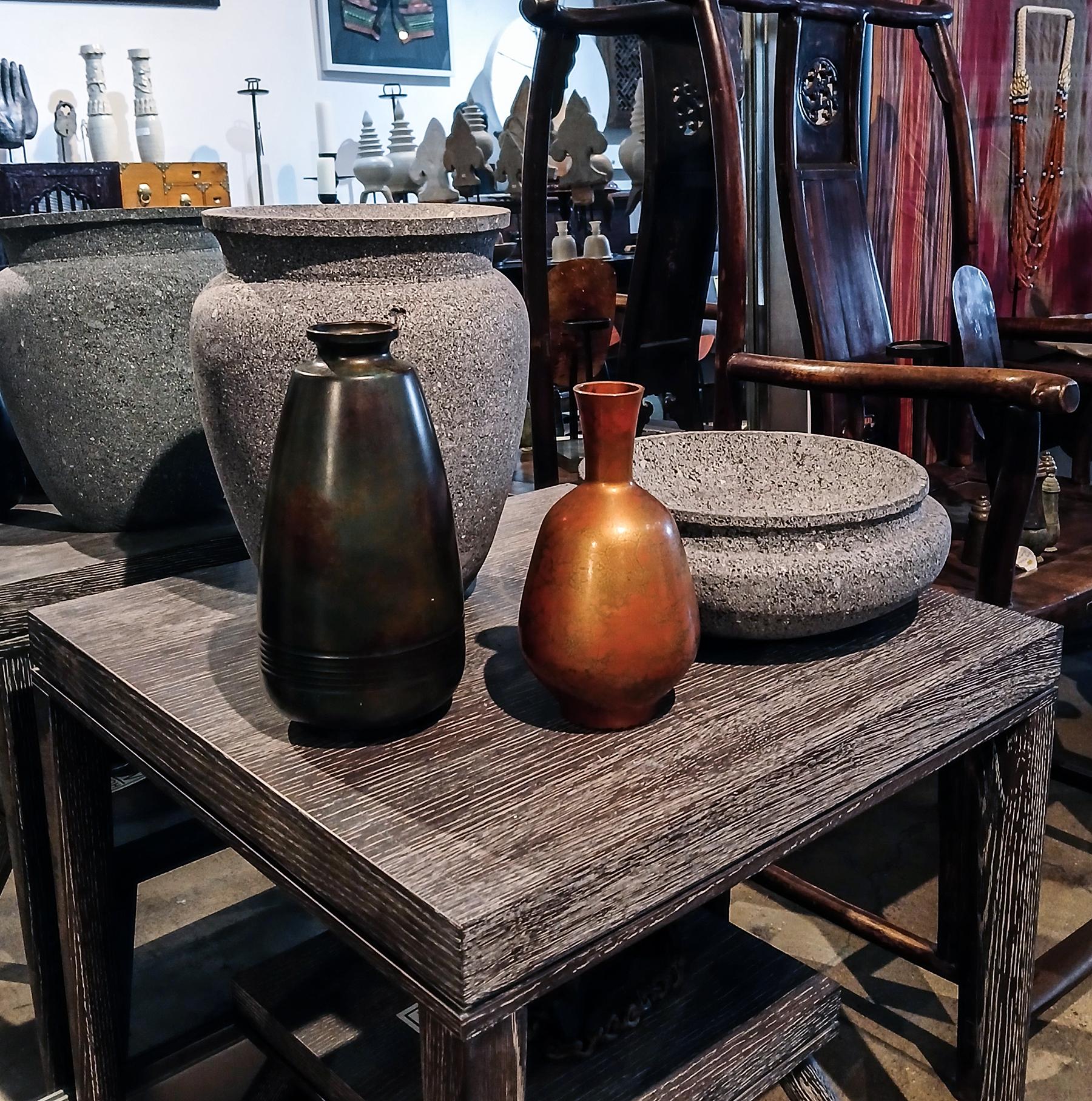 Vaso giapponese in ottone, inizio XX secolo in vendita 4