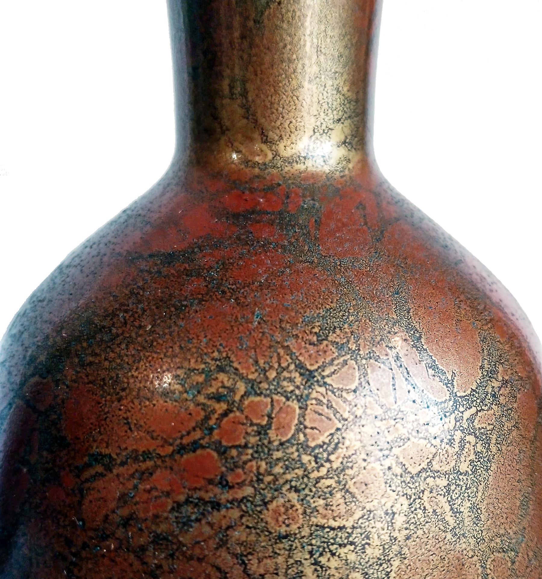 Vaso giapponese in ottone, inizio XX secolo In condizioni buone in vendita a New York, NY