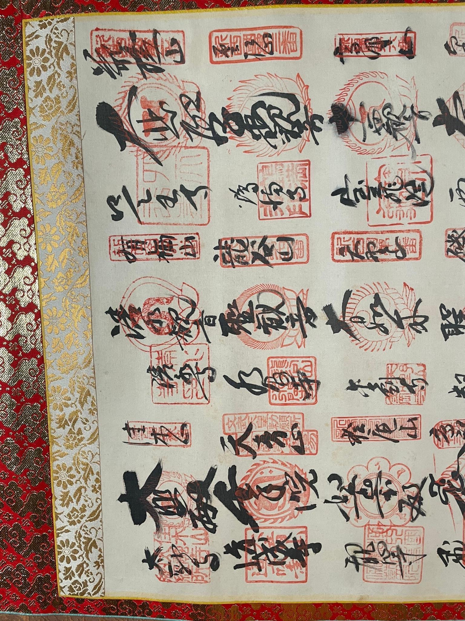 Japanese Brilliant Colors White Kanon Guanyin Buddha Pilgrimage Silk Scroll 4