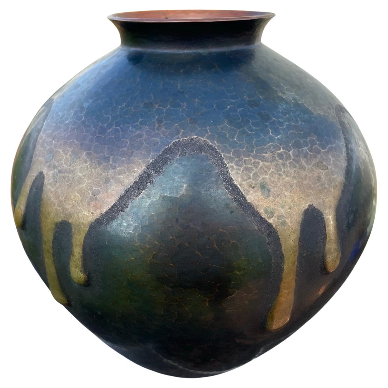 Japanese Brilliant Drip Glaze Vase, Signed Box 5