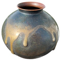 Japanese Brilliant Drip Glaze Vase, Signed Box