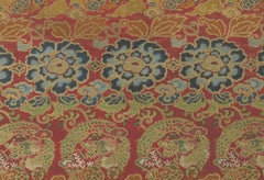 Japanese Brocade Patterns in Red and Gold: Antique Lithograph, 1880s