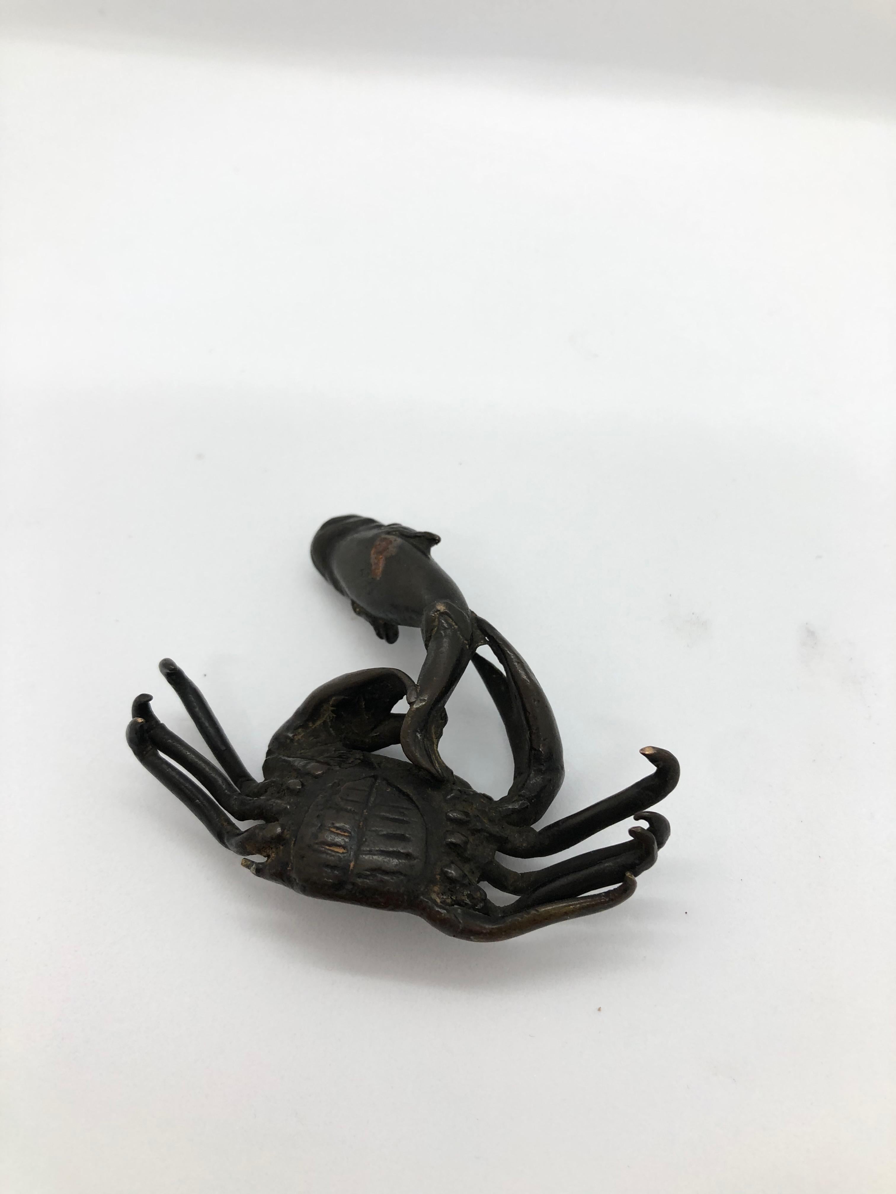 Patinated Japanese Bronce Crab, 19th Century