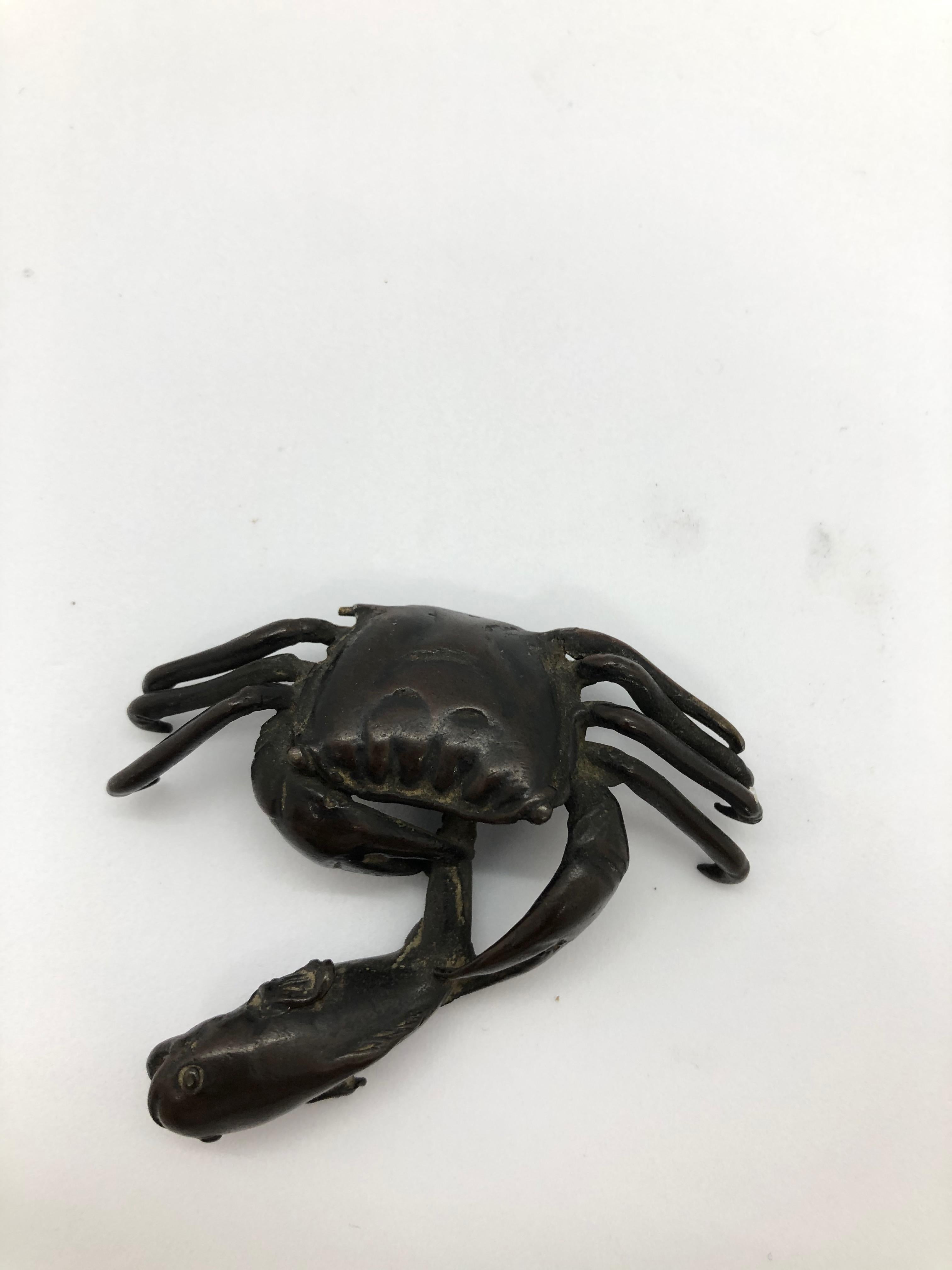 Bronze Japanese Bronce Crab, 19th Century
