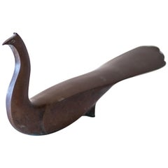 Japanese Bronze Abstract Bird Sculpture