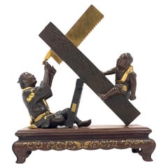 Japanese Bronze and Gilt Bronze Figural Sculpture, Miyao Style