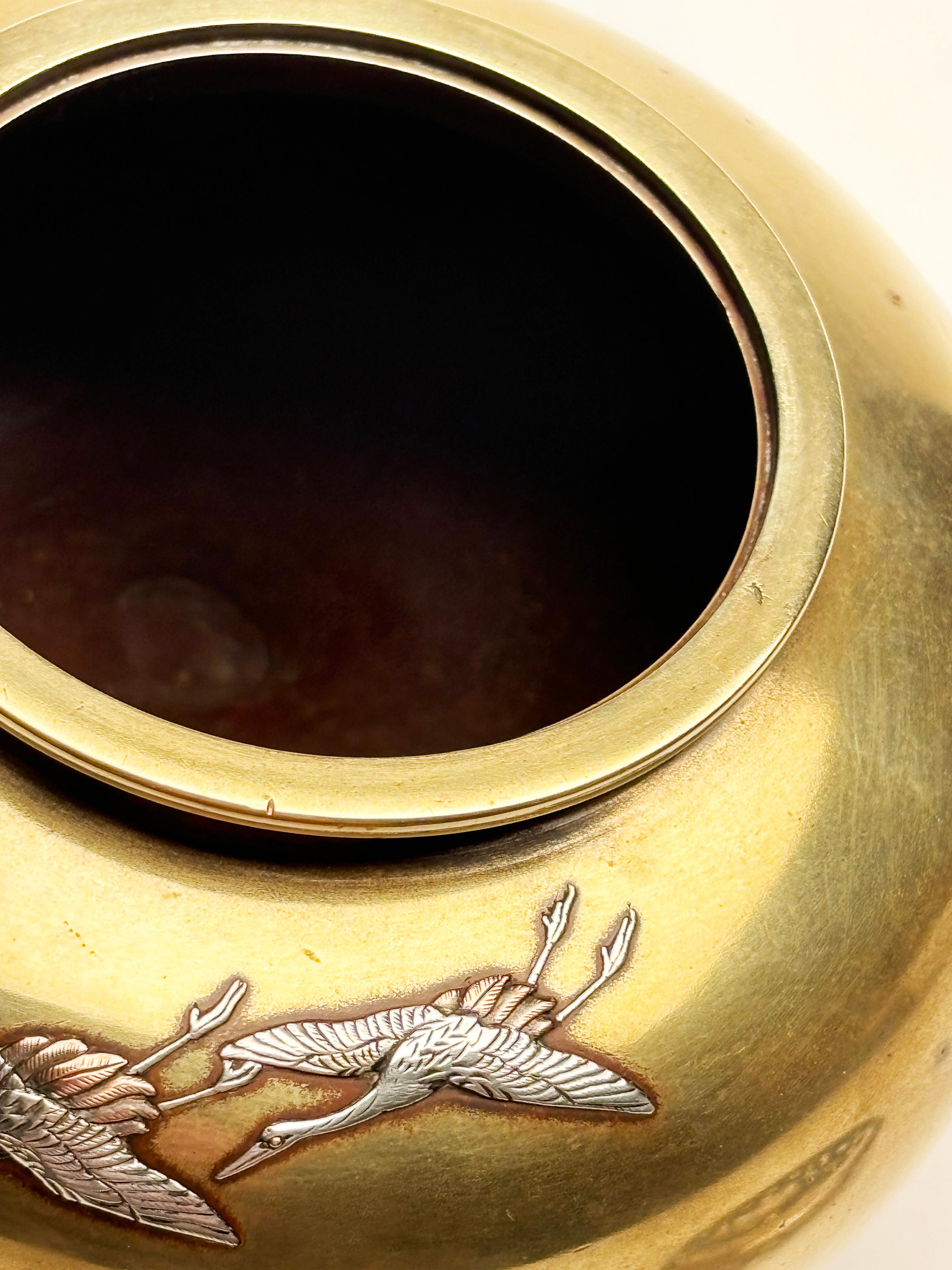 Japanese Bronze and Sterling Incense Burner from Takaoka For Sale 6