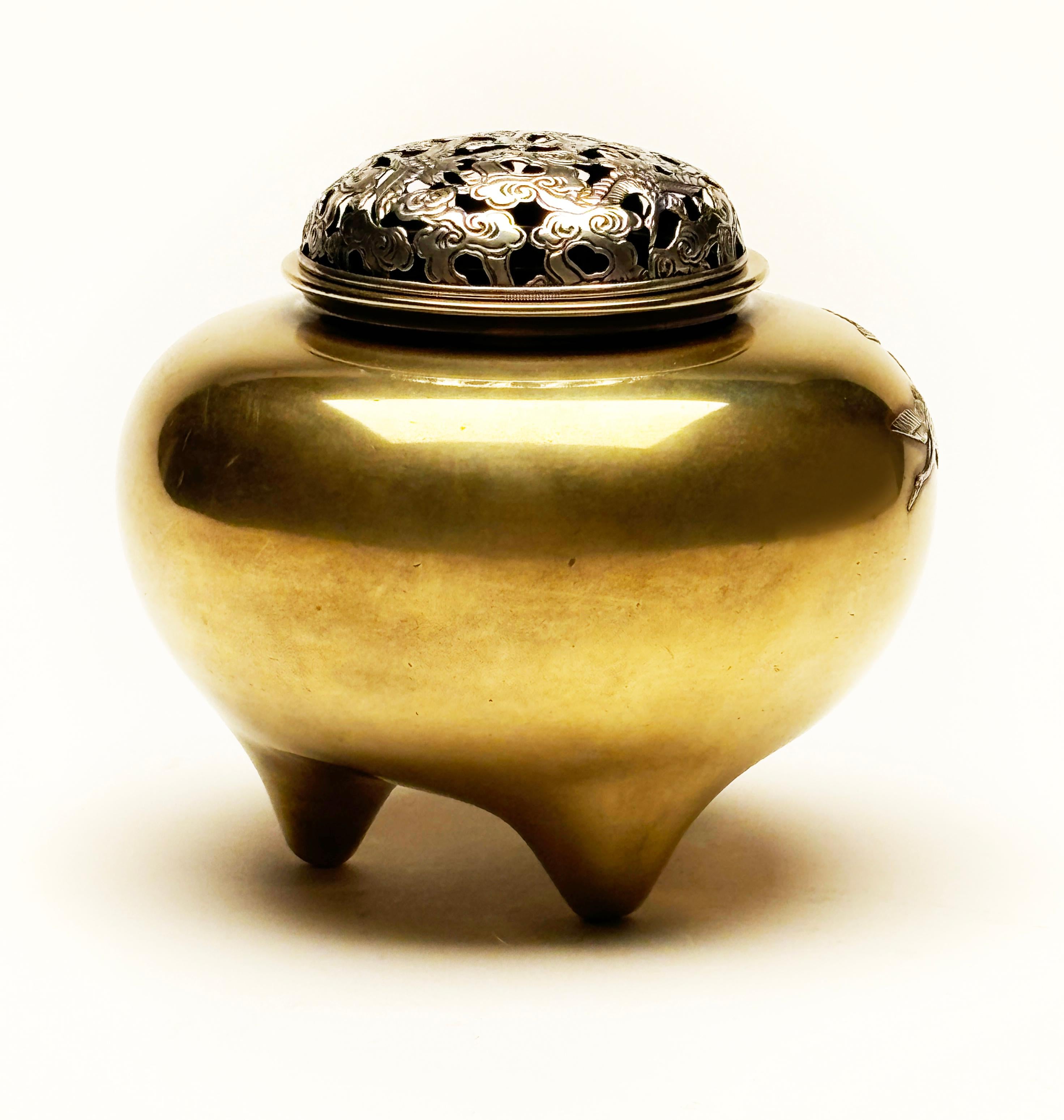 Other Japanese Bronze and Sterling Incense Burner from Takaoka For Sale