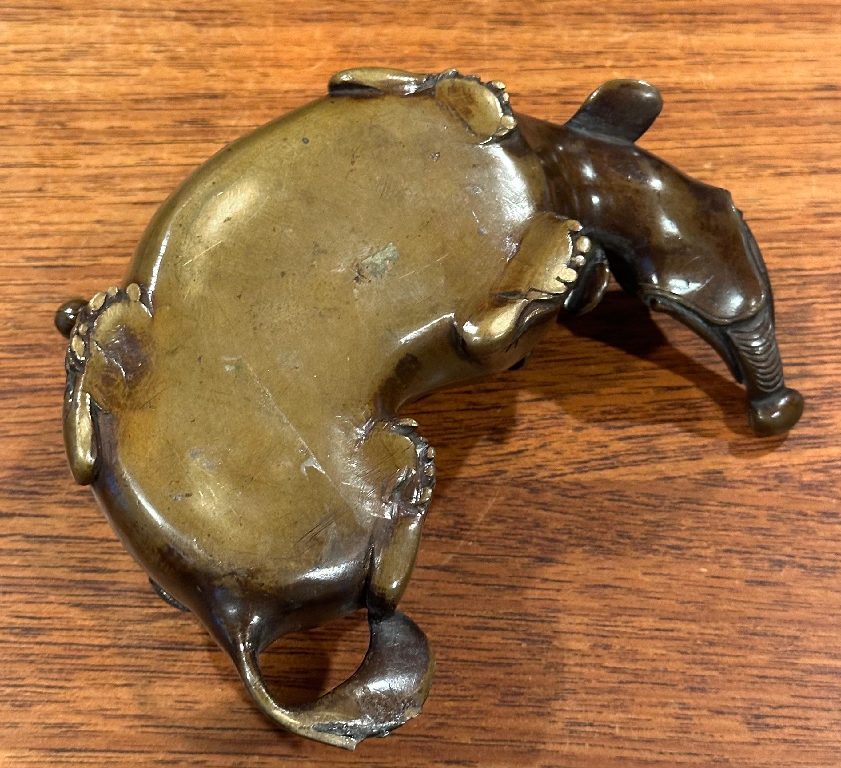 Japanese Bronze Animal / Ox Incense Burner For Sale 4
