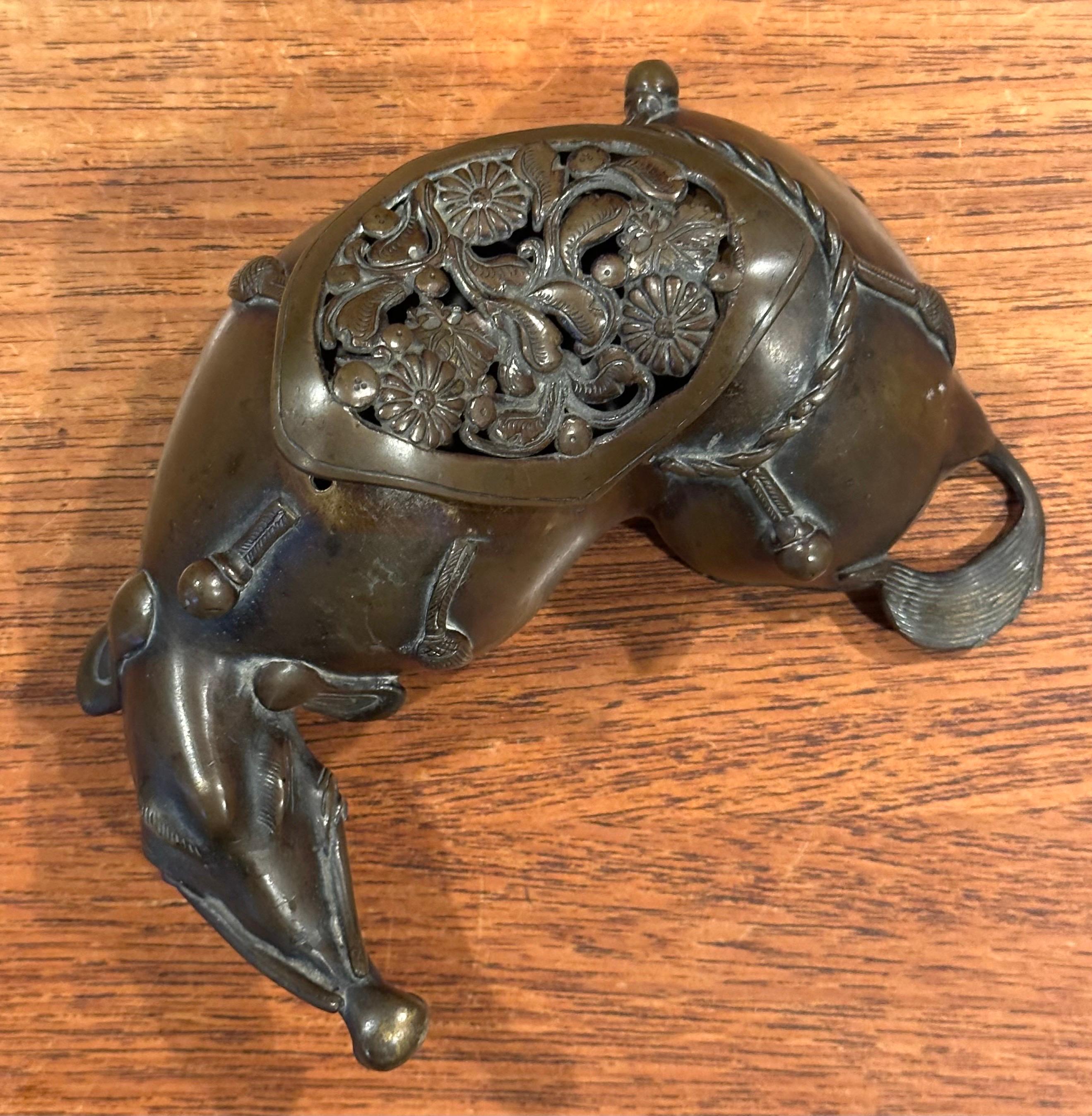 Japanese Bronze Animal / Ox Incense Burner For Sale 5