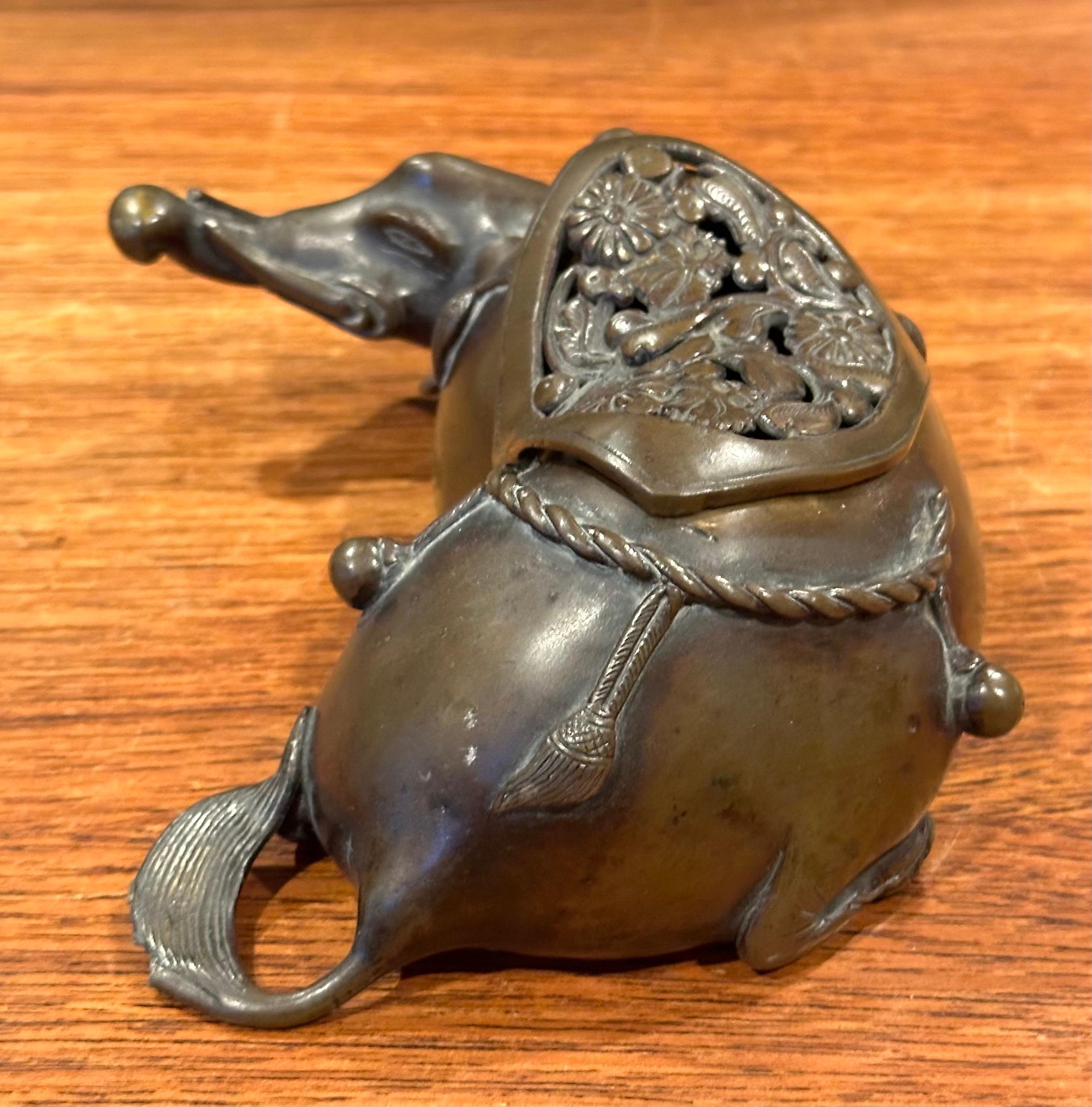 Iron Japanese Bronze Animal / Ox Incense Burner For Sale