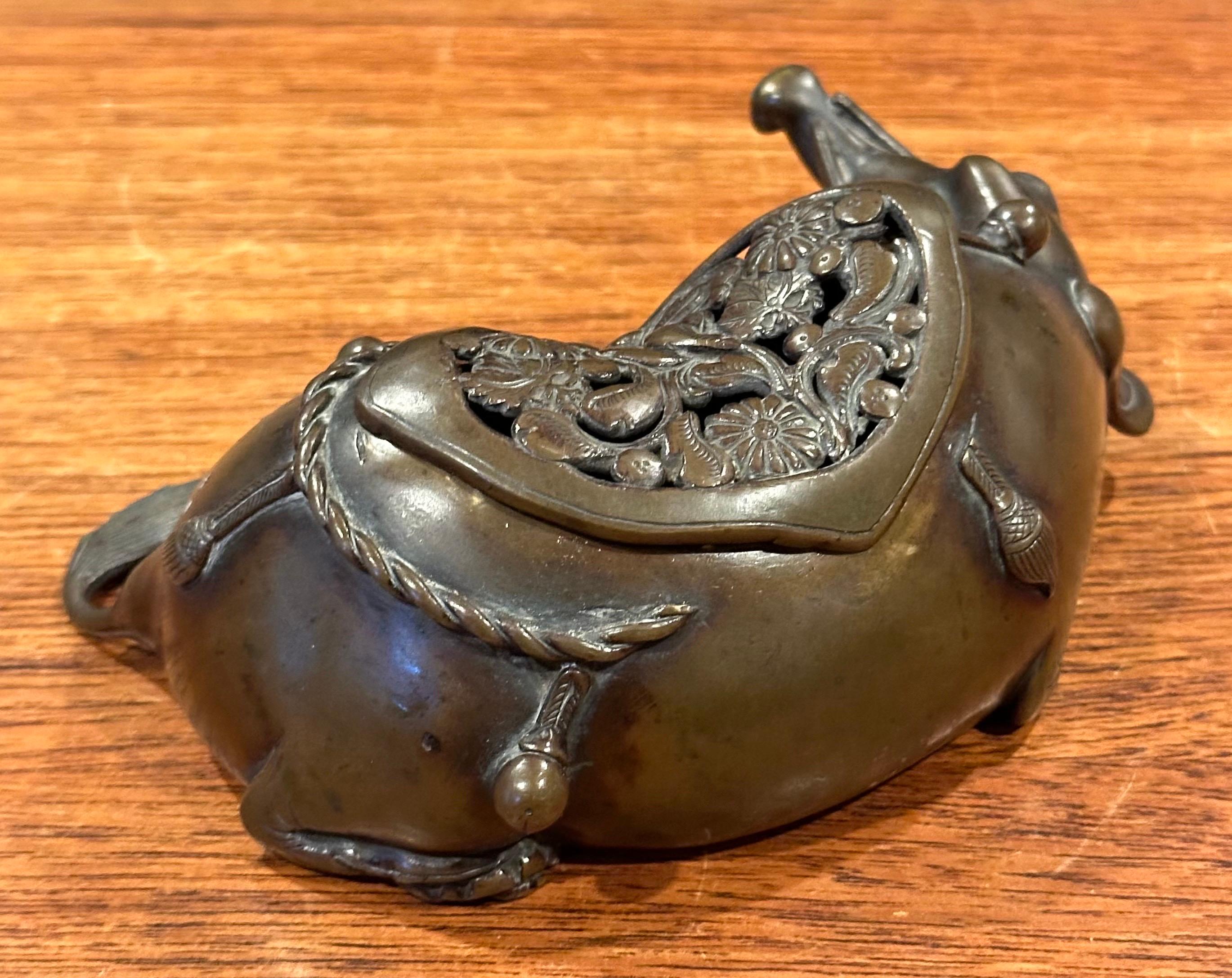 Japanese Bronze Animal / Ox Incense Burner For Sale 1