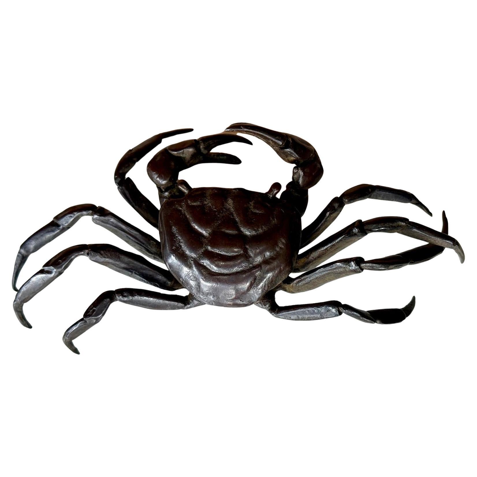 Japanese Bronze Articulated Crab Okimono Meiji by Yasunosuke Ryubundo VI