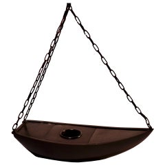 Japanese Bronze Boat Hanging Flower Container