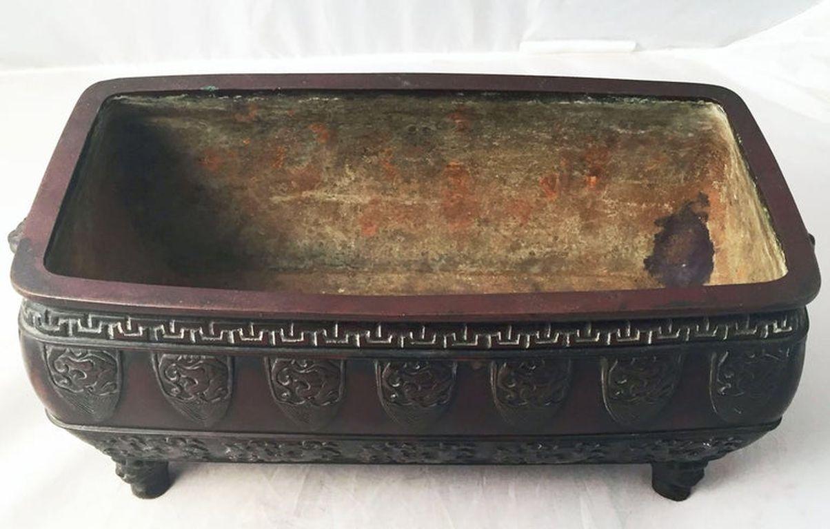 Japanese Bronze Bonsai Planter from the Meiji Period For Sale 6