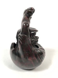 Japanese Bronze Brazier Hand Warmer in the Form of Daruma or Bodhidharma