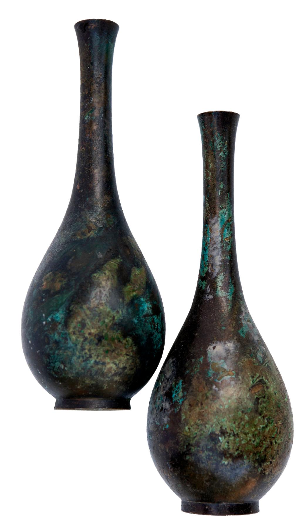 Giapponese Vasi di bronzo giapponesi Set/3 in vendita