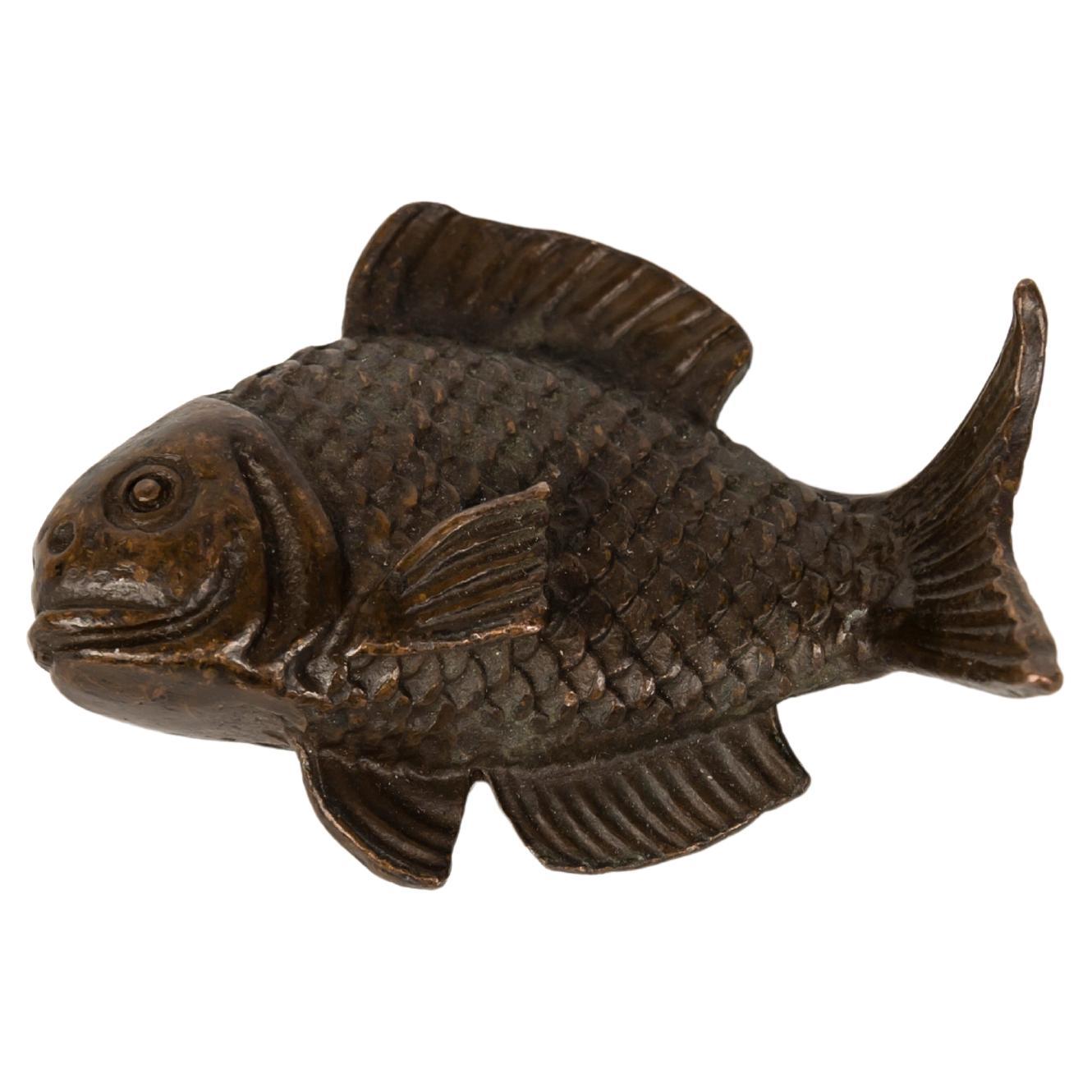 Japanese Bronze Bunchin or papper holder in the form of a fish