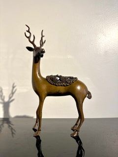 Japanese Bronze Deer Incense Burner, Koro, Meiji Period, late 19th c, Japan