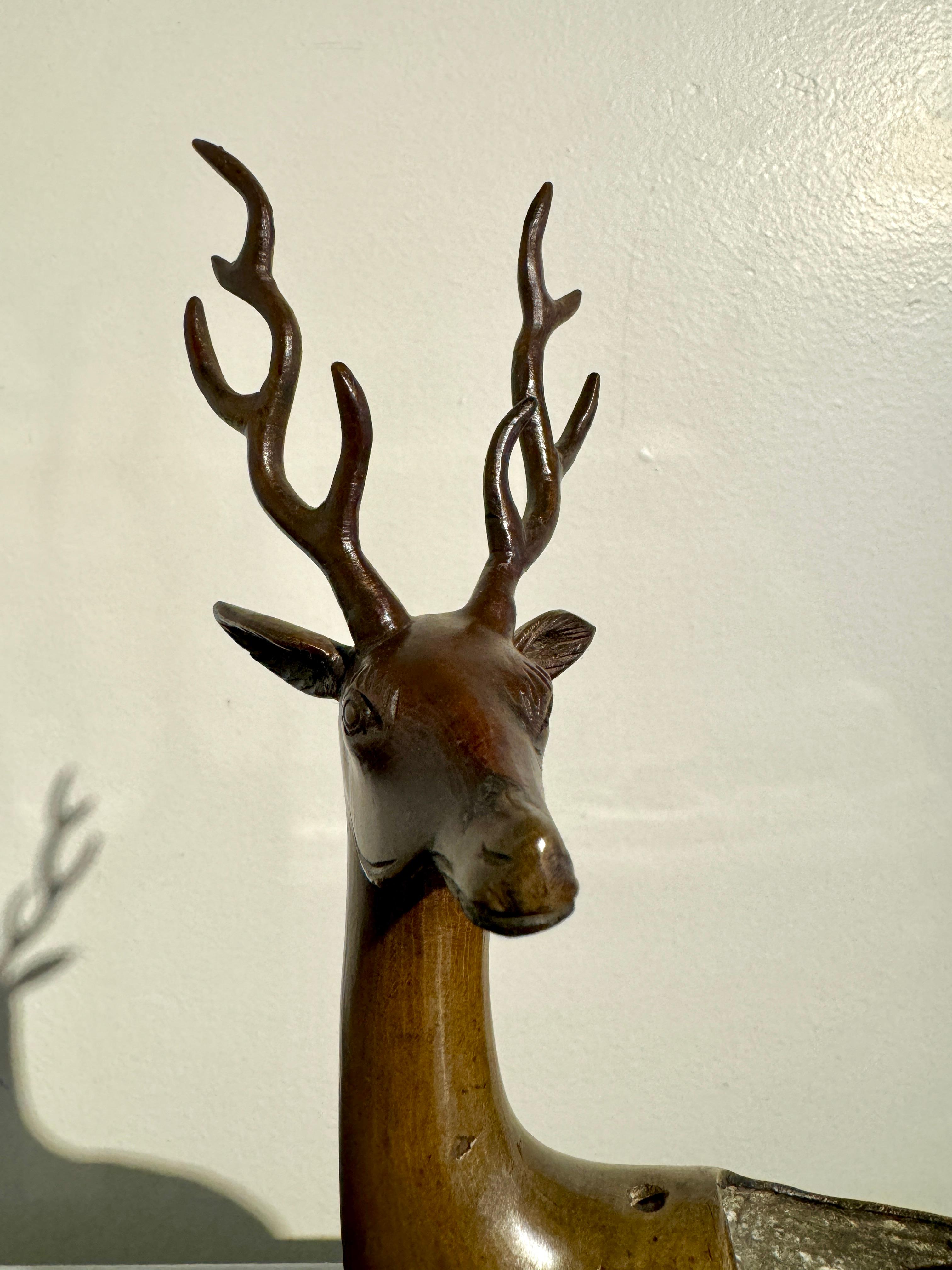 Japanese Bronze Deer Incense Burner, Koro, Meiji Period, late 19th c, Japan 4