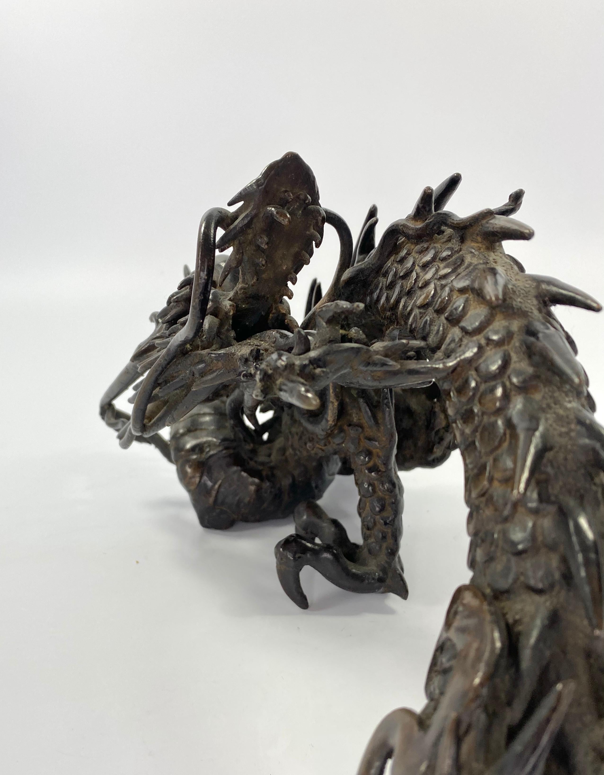 Japanischer Bronze-Drache Okimono:: Meiji-Periode 6