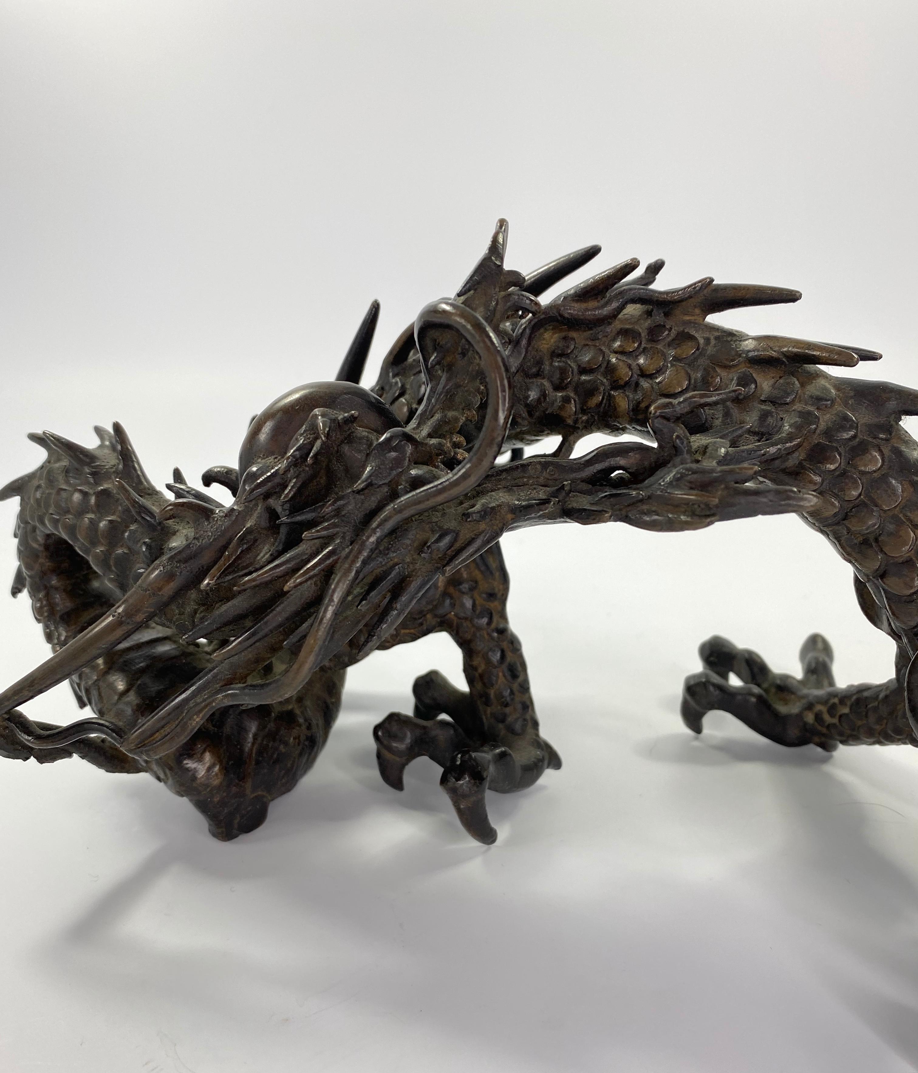 Japanischer Bronze-Drache Okimono:: Meiji-Periode 7