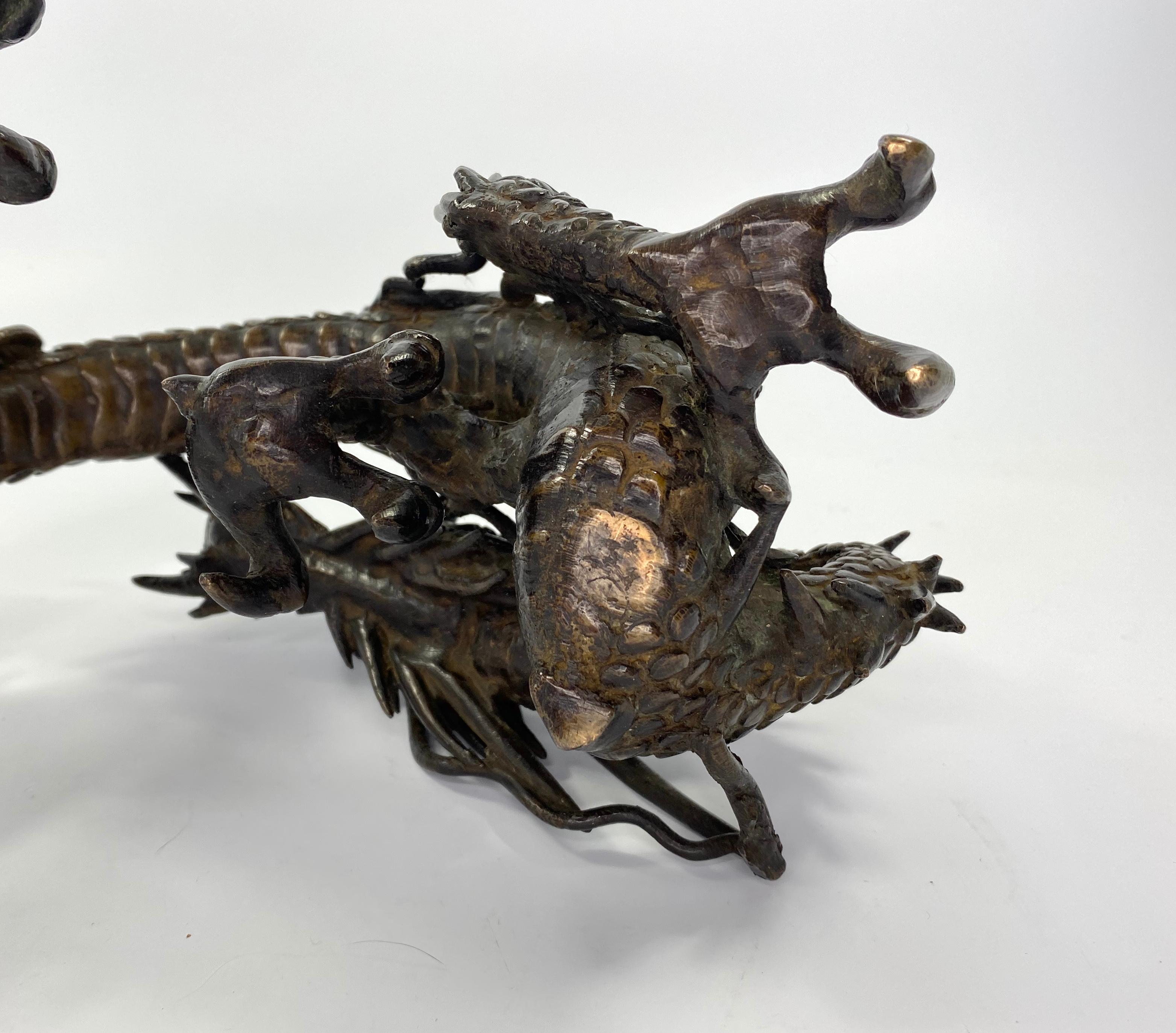 Japanischer Bronze-Drache Okimono:: Meiji-Periode 8