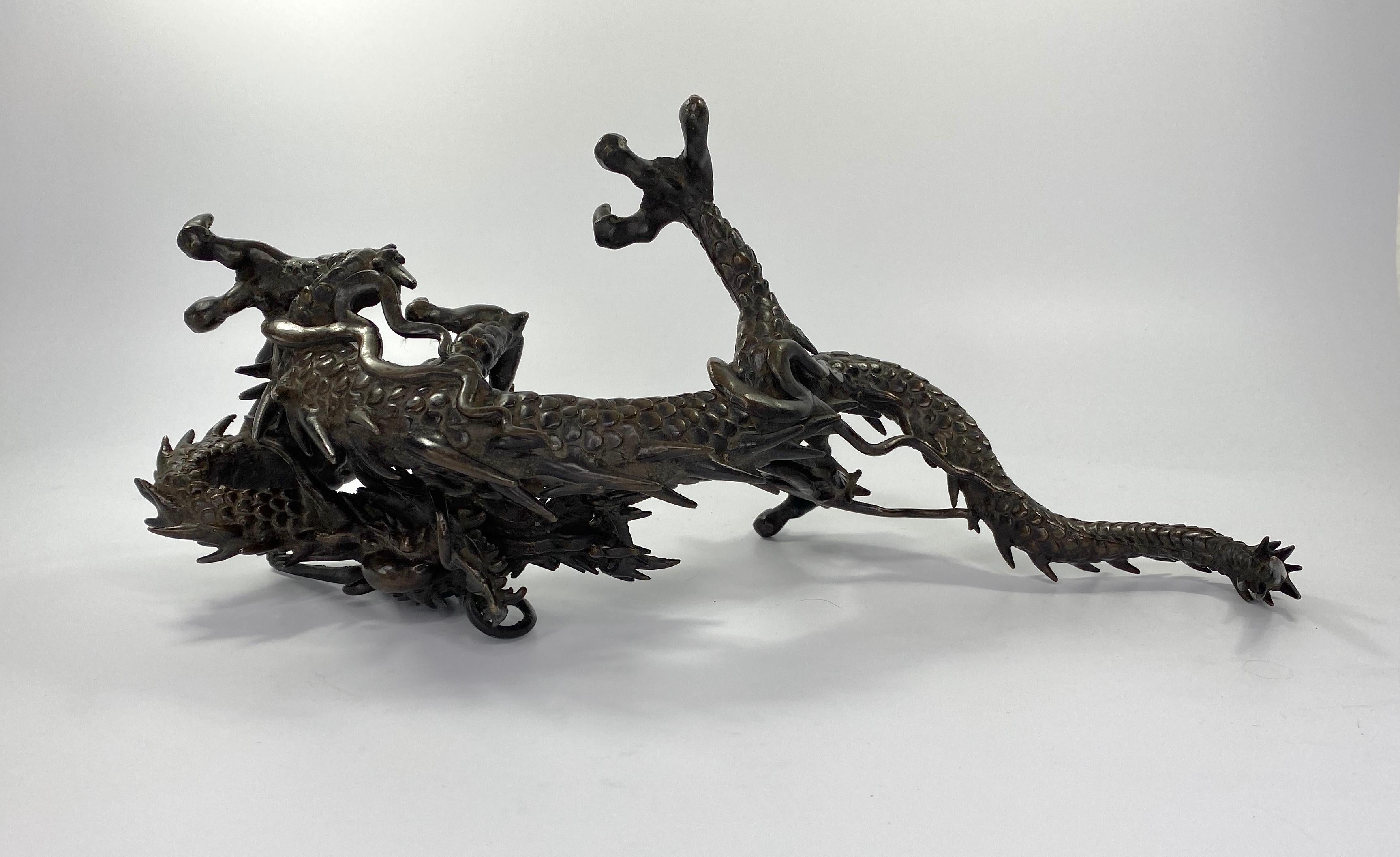 Japanischer Bronze-Drache Okimono:: Meiji-Periode 9