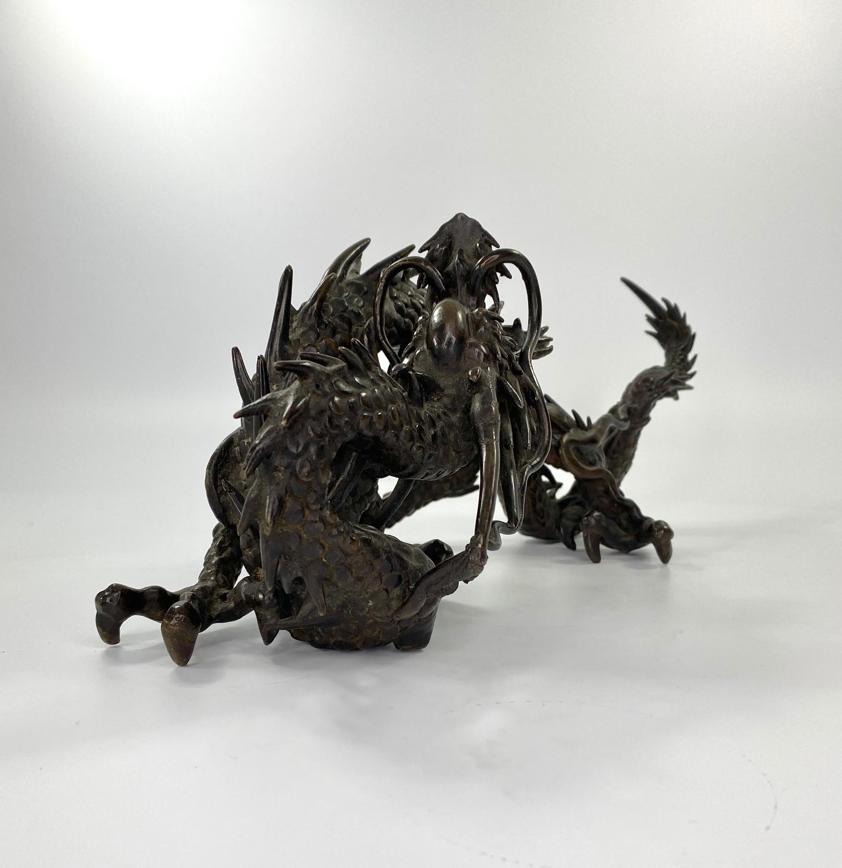 Japanischer Bronze-Drache Okimono:: Meiji-Periode im Zustand „Gut“ in Gargrave, North Yorkshire