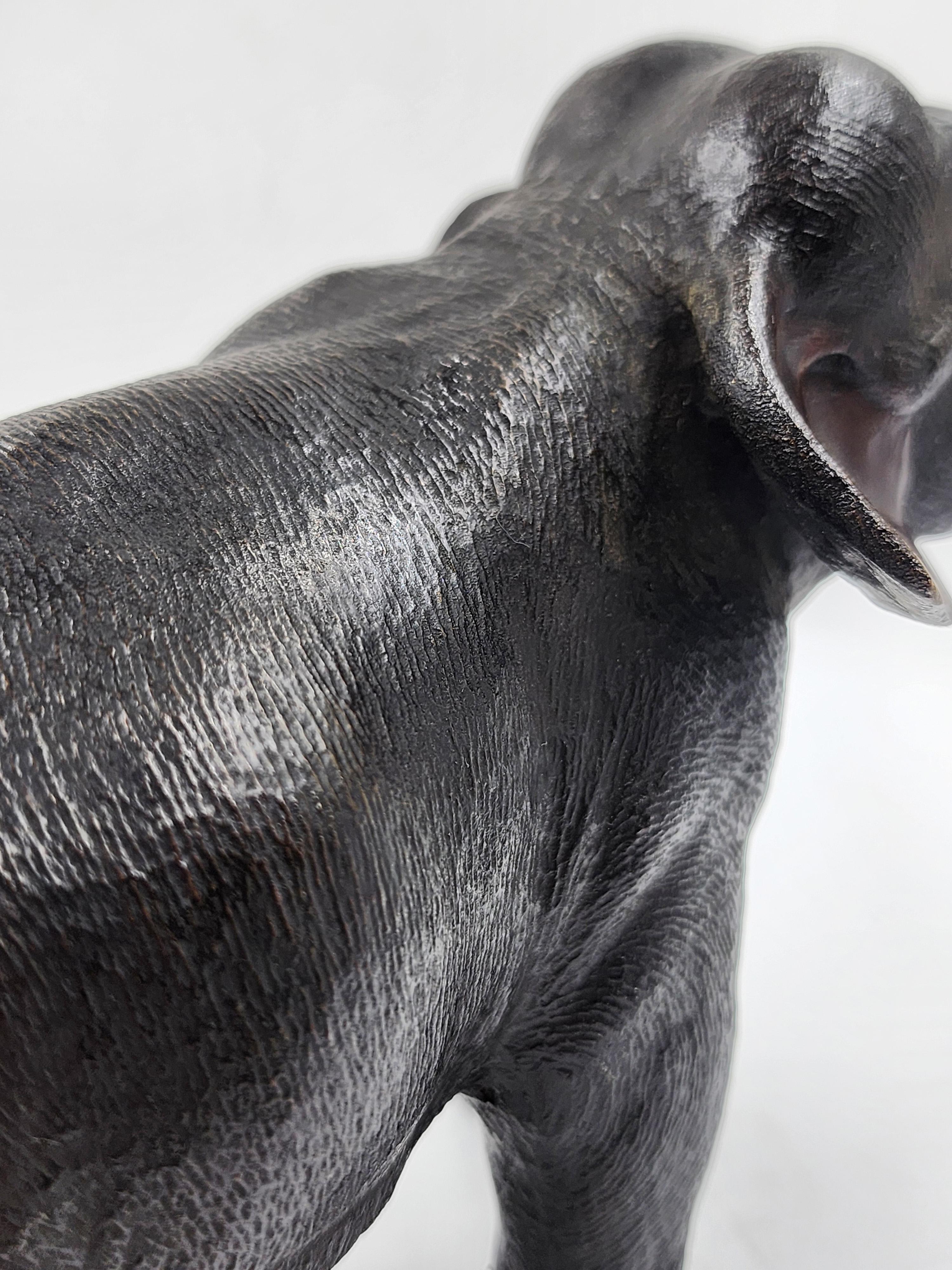 Art Déco Figura di elefante giapponese in bronzo in vendita