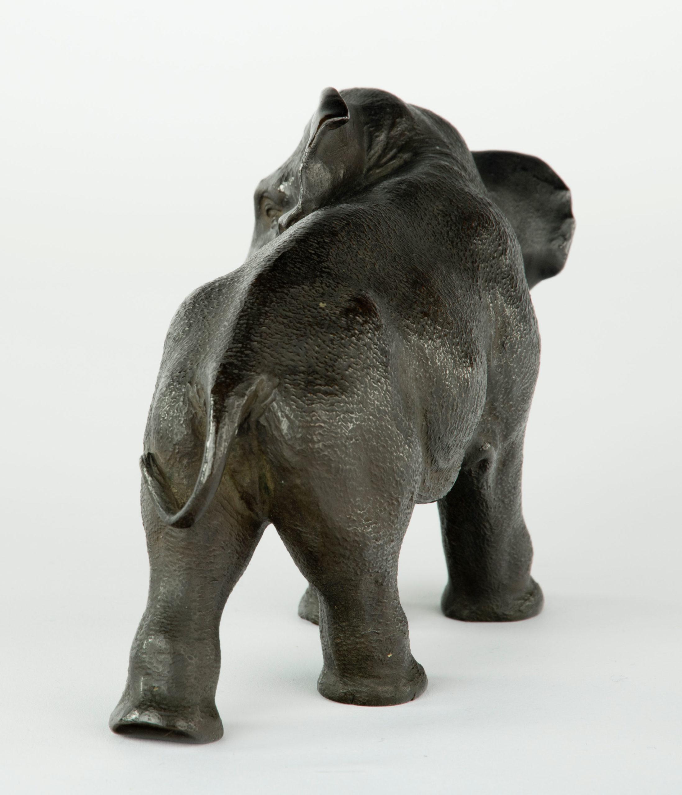 19th Century Japanese Bronze Elephant Okimono by Maruki Company   