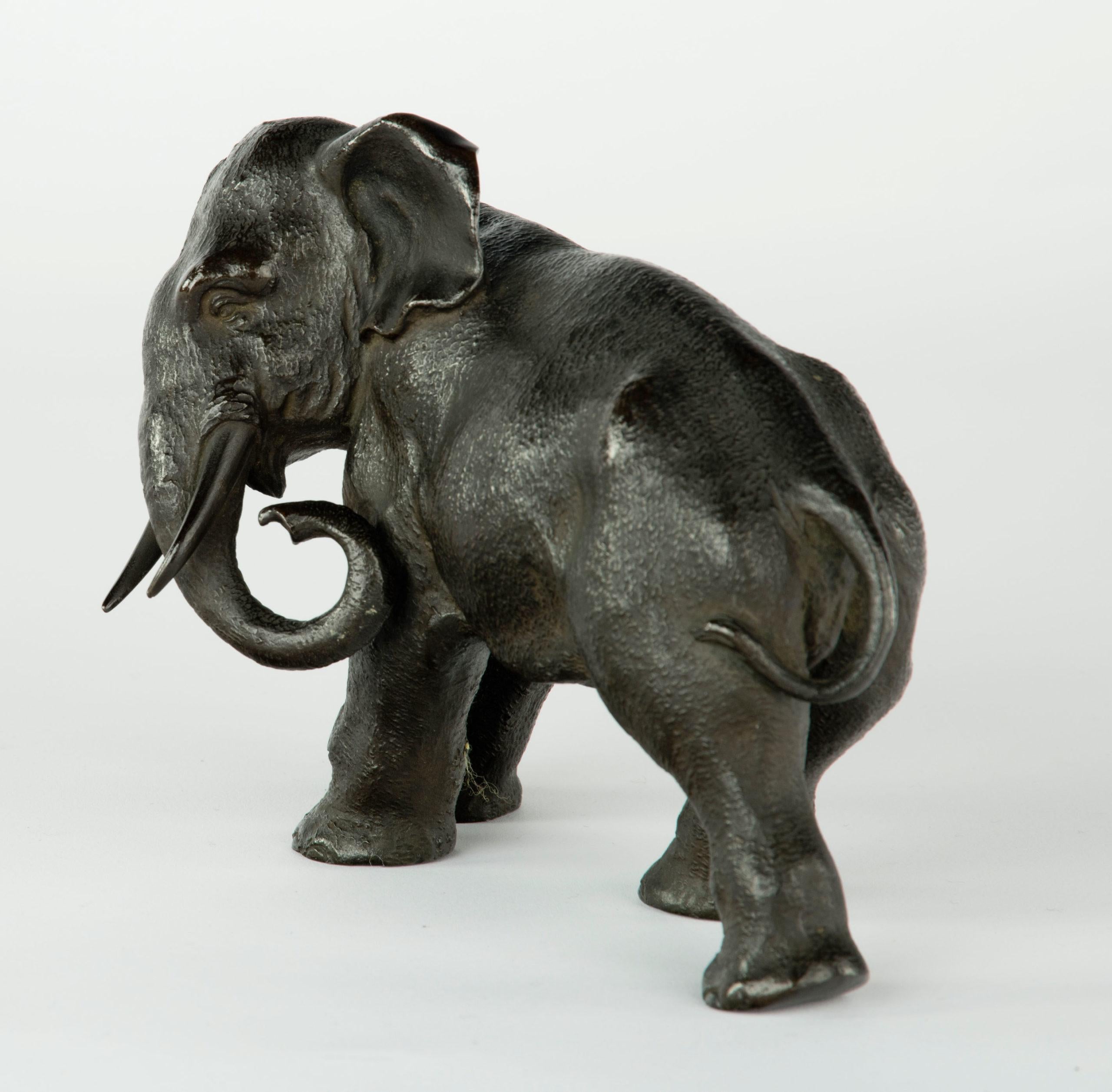 Japanese Bronze Elephant Okimono by Maruki Company    1