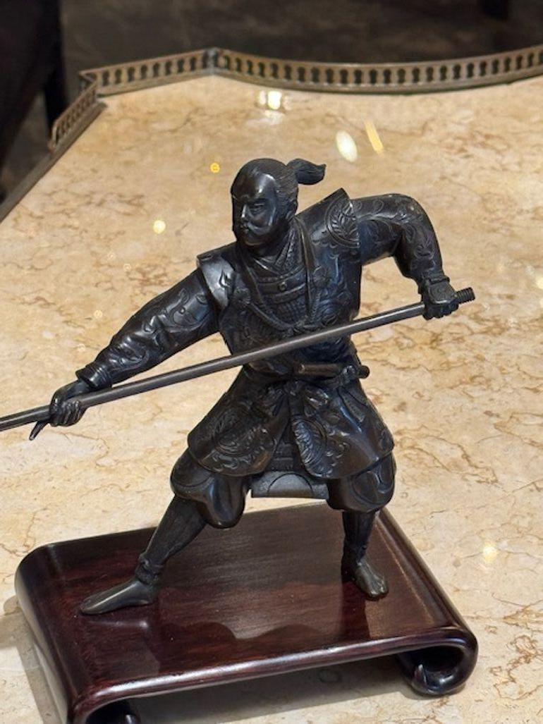 Japanese Bronze Fighting Samurai Warriors For Sale 1