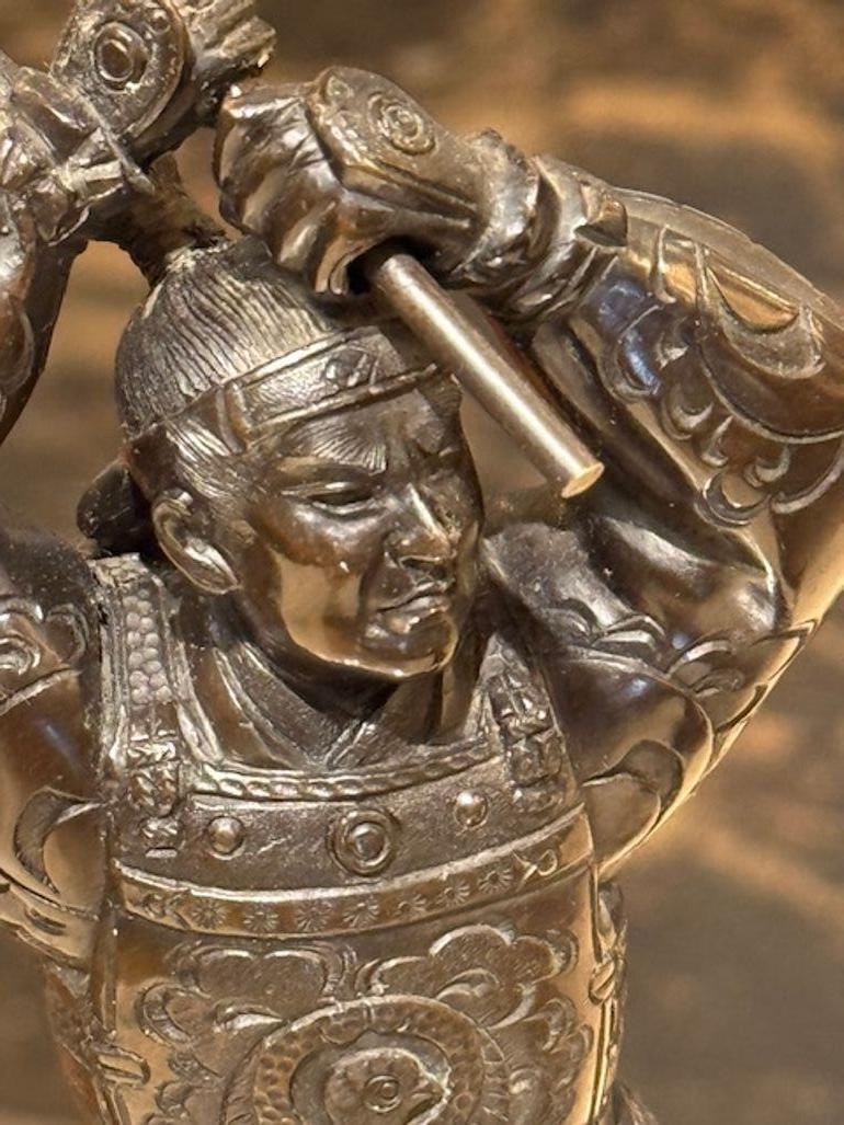 Japanese Bronze Fighting Samurai Warriors For Sale 3